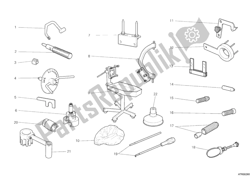 Alle onderdelen voor de 001 - Werkplaatsgereedschap van de Ducati Streetfighter 848 USA 2013